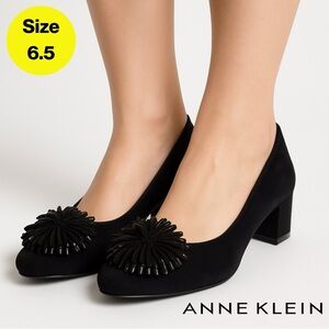 ANNE KLEIN Chic Black Women's Heels, Tassel Accents 🖤 (Size 6.5)